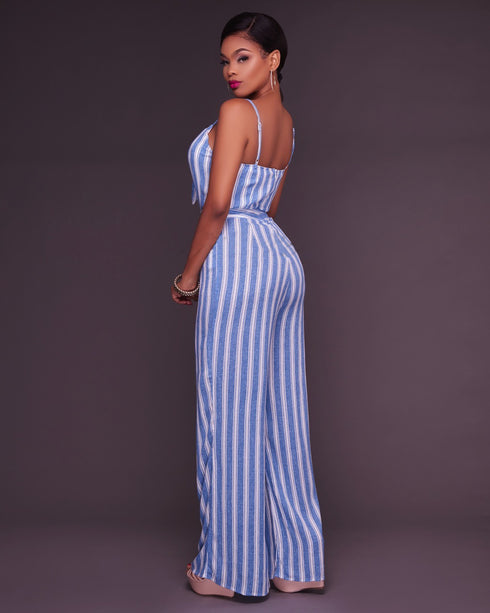 Fashion Striped Jumpsuit - ROUTINE FASHION